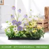 Hc-Cd3 Arreglo de Macetero de Flores de Planta Verde Simulada Combinación de Partición de Plantas Decoración de Paisajismo con Flores Artificiales Flores Falsas