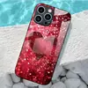 Aplicável ao Vidro Temperado para Apple 18PRO 17PROMAX Capa Protetora Coração Vermelho iPhone16 Romântico 17E