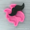 Venda Direta da Fábrica Molde de Silicone para Bolo com Chifre de Barba Dupla Ferramenta de Silicone para Fondant Decoração