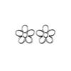 Pendientes de plata de ley 925 con forma de flor pequeña, pequeños y exquisitos, con líneas divertidas y bonitas, con agujeros para las orejas, al por mayor