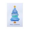Tarjetas de felicitación navideñas de árbol de Navidad de acuarela de cuatro lados transfronterizas con sobres tarjetas de felicitación navideñas pintadas a mano tarjetas de felicitación navideñas