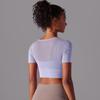 Short Manga Curta Fitness Roupa de Ginástica Coaster Peça Única Respirável Fixa Sexy de Renda Esportiva Yoga Nu Feminino Novo