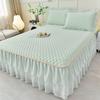 Encaje Color Sólido Colchón de Látex Falda de Cama Juego de Tres Piezas Lavable Verano Hogar Colchón de Seda Helada Venta al por Mayor Estilo Sábana