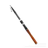 Vara de Pesca Retrátil Ultra-Curta com Cabo Tipo Madeira Resistente, Adequada para Todos os Corpos d'Água, Vara de Pesca Portátil para Pesca em Movimento