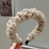 Acessórios de Cabelo Doces de Renda com Plissado de Malha Estilo Coreano para Primavera 2025, Faixa de Cabelo de Renda Antiderrapante para Mulheres, Faixa de Cabelo Coreana da Moda