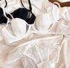 Lencería Sexy de Encaje Estilo Francés Transfronterizo Sujetador Ultradelgado con Orejas de Conejo Reductor para Busto Grande Anti-Flacidez Set de Sujetador