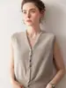 ¡Simple pero Sofisticado! Chaleco Elegante de Cachemira para Mujer Estilo Otoño e Invierno, Cárdigan Versátil sin Mangas de Cachemira con Múltiples Botones