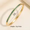Pulsera de Acero Inoxidable Transfronteriza para Mujer, Pulsera Circular de Lujo con Baño Galvánico, Antidesvanecimiento, con Diamantes, Joyería de Pulsera de Acero de Titanio de Lujo Ligero