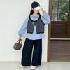 Traje de Chaleco para Niñas de Otoño Primavera y Otoño Ropa para Niños Suéter para Niñas Chaleco con Tirantes Camisa de Manga Larga Conjunto de Dos Piezas