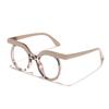 Gafas Lisas de Nuevo Estilo Europeo y Americano Rain, Gafas Personalizadas Estilo Ins, Gafas Retro Artísticas Americanas Redondas de Carey