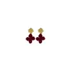 Nuevos Pendientes Flor de Terciopelo Rojo Estilo Retro Hong Kong para Mujer, Pendientes de Oro de Alta Gama Más Vendidos, Elegantes y con Estilo Accesorios para Orejas