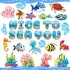 ZK023 mundo submarino vida marina peces tropicales caricatura pegatina de pared papel tarjeta accesorios para fotos tarjeta decorativa