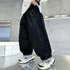 Calças Infantis Primavera e Outono 2026 Novo Estilo Crianças Maiores Outono Casual Streetwear Outono Infantil Calças Cargo de Perna Larga