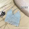 Camisola de flores solubles en agua para mujer, ropa interior con almohadillas para el pecho, ropa interior sexy para chica, ropa interior envolvente para el pecho, ropa exterior sexy, top sin mangas