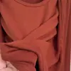 Camiseta versátil de color liso, suave y sencilla, de manga larga, cuello en U, estilo dos piezas falsas para mujer, top de moda estilo coreano para otoño 2025