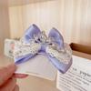 Novas meninas 'Double-layer Bow Hairpin Princess Crown Hairpin bonito tridimensional malha headwear Little Girls 'Hair Acessórios