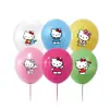 Em estoque Decorações de Festa Rosa Hello Kitty Pratos de Papel de Aniversário Copos de Papel Bandeirolas Balões Conjunto de Talheres Descartáveis