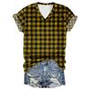 2024 cross-border Amazon nova moda 3D impressão digital moda feminina V-neck T-shirt atacado