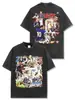 Camiseta de Manga Curta Estampada Marca Tendência Zidane Estilo Americano Transfronteiriça, Pesada, Caimento Solto, Ombro Caído, Emagrecimento, Top Versátil