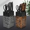 Set de Cuchillos de Cocina de Acero Inoxidable Cuadrado con Mango Inclinado Siete Piezas Mango de Pájaro Caja de Regalo