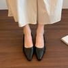 Sandálias Fechadas de Salto Grosso Estilo Francês para Mulheres, Novo Modelo Verão 2025, Sapatos Elegantes Versáteis de Salto Alto para Calçar Facilmente