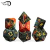 Juego de Mesa Dungeons & Dragons Color Traje de 7 Piezas Juego Agitar Multi-Faceta DND RPG Piedra Natural Dados de Piedra de Sangre