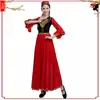 Trajes de Danza de Xinjiang Estilo Étnico Danza de Apertura Uigur Falda Larga Atuendo de Performance Falda Larga para Adultos