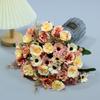 10 Cabezas de Crisantemo Rosa Decoración de Salón de Bodas Flores Artificiales Adornos para Sala de Estar del Hogar Flores Decorativas Flores de Seda Flores Falsas
