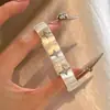 Pulsera de Retazos de Resina con Flor de Circonita Retro Francesa Diseño de Nicho Exquisita Joyería de Mano para Mujeres