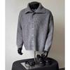 Cárdigan de Punto de Marca de Moda Estilo Coreano para Hombre Otoño e Invierno 2024 Nuevo Suéter con Solapa Estilo Hong Kong Ins Chaqueta Holgada