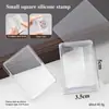 Trendy Limpável com Álcool Arte de Unha Silicone Carimbo Francês Quadrado com Tampa Ferramenta de Carimbo DIY Carimbo de Transferência
