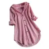 Grandes Cantidades en Stock de Camisas de Mujer de Estilo Nuevo Europeo y Americano de Amazon, Sueltas, con Rayas Verticales, de Longitud Media, Camisas de Manga Larga Casuales y de Moda