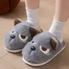 Pantuflas de Algodón para Mujer 2026 Otoño Invierno Nuevas Lindas de Cachorro para Interiores Antideslizantes de Felpa para el Hogar Pareja Pantuflas de Piso para Hombre