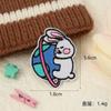 Creativas pegatinas de tela bordadas de conejito, serie de animales de dibujos animados, logo bordado, ropa, abrigo, pegatinas de parche rasgado al por mayor