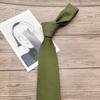 Corbata de Color Sólido para Mujer, Verde Militar, Caqui, Marrón, Azul, Gris, Dorado, Retro, Estilo Preppy, Genial y Moderna, Estilo Nudo a Mano para Estudiantes