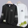 Sudadera gruesa de otoño e invierno para hombre, top informal de cuello redondo, chaqueta holgada, camiseta básica versátil, de manga larga y cálida