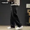 Jeans Rectos de Corte Holgado con Forro de Polar Nuevos para Hombre Estilo Americano 2025 Engrosados de Moda Casual Cálidos Pantalones Largos Hombre