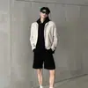 Chaqueta de cuero para hombre, nueva colección primavera/otoño 2026, marca de tendencia estilo americano, alta gama, corte holgado, casual, diseño de hombro acolchado, chaqueta de motociclista