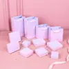Venta al por mayor del fabricante Ins Caja de embalaje para joyería con degradado rosa y azul Pendientes Pendientes Anillo Caja de joyería para collar perlado Estilo Ins