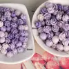 Cuentas de Flor de Rosa Sintética con Relieve de Polvo Multicolor de 6 mm y 8 mm con Agujeros Horizontales Accesorios para Joyería Estilo Antiguo DIY