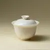 Coleção de Conjunto de Chá de Porcelana Branca Dehua com Esmalte Branco Doce das Dinastias Tang e Song, Conjunto de Chá Kung Fu de Parede Fina de Argila de Jade, Bule, Base para Bule, Gaiwan, Xícara de Chá