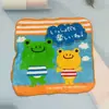 15*15 Impresión Digital Absorbente Suave Dibujos Animados Variedad de Bebés Niños Niñas Algodón Toallas Pequeñas Cuadradas Pequeñas para Niños Pequeños