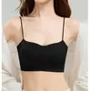 Lencería de Verano con Tirantes Finos para Niñas, Sujetador Ligero y Brillante, Body Líquido Ajustado sin Costuras, Top Tubo Sexy Anti-Exposición