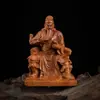 Adorno de Madera de Azufaifo Golpeada por el Rayo de Guan Yu, Pequeño Adorno de Escritorio para el Hogar y el Estudio, Dios de la Riqueza, Trae Buena Fortuna 10 cm de Alto Transmisión en Vivo de Alta Calidad