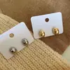 Acero de titanio sin decoloración gorro ovalado espejo brillante simple moda moderno populares en TikTok pendientes pendientes de novias