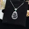 Colar Irregular Geométrico de Prata S925 com Inlay de Espuma de Água e Jade Cadeia da Clavícula com Fecho Ruyi Design de Nicho Colar para Outono e Inverno para Mulheres