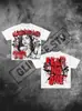 Camiseta con Estampado Distintivo Estilo Americano Street Gothic Algodón Puro Primavera y Otoño Nuevo Estilo Estilo Retro para Hombres y Mujeres Pareja