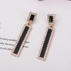Pendientes de plata S925 con forma de aguja, versátiles, con colgante cuadrado geométrico personalizado para mujer, exagerados, con borlas largas y elegantes.