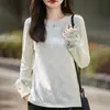 2025 Nuevo Otoño e Invierno Nuevo Estilo Chino Cuello Redondo Tejido de Punto Manga Larga Puño Jacquard Bordado Camiseta Interior Superior