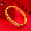 Estilo Mismo de Xiaohongshu Pulsera Calada Retro Color Oro Arena Hebilla de Pulsera de Hoja de Gama Alta para Mujer Pulsera de Imitación Oro
